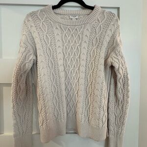 J Crew Cozy Cable Knit Sweater - Cream